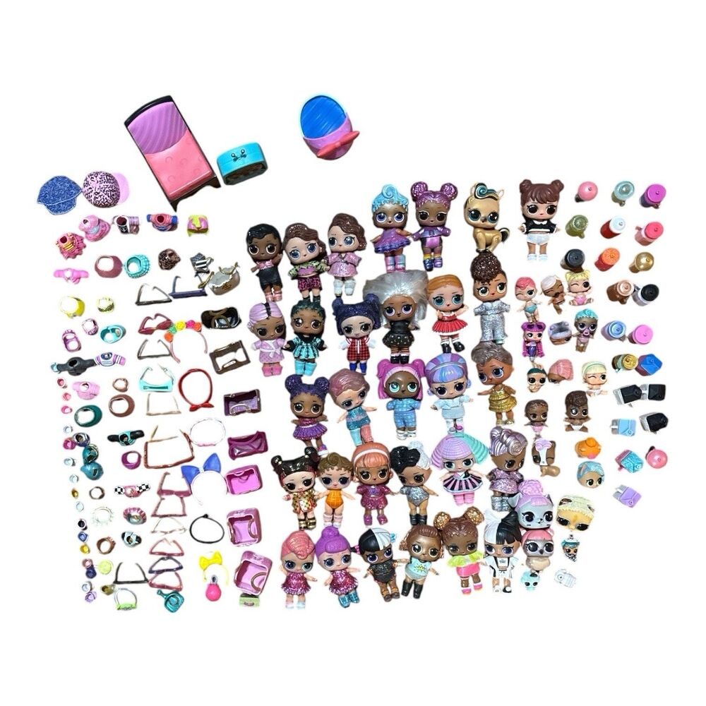 HUGE Lot LOL Surprise Dolls W/Clothes Lil Sis Pets, Accessories 150+ Items
